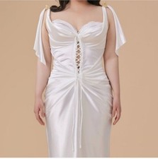 Lace Made Lacemade Corset Dress Satin Lace Up Ruched Curve Plus 4XL 2XL