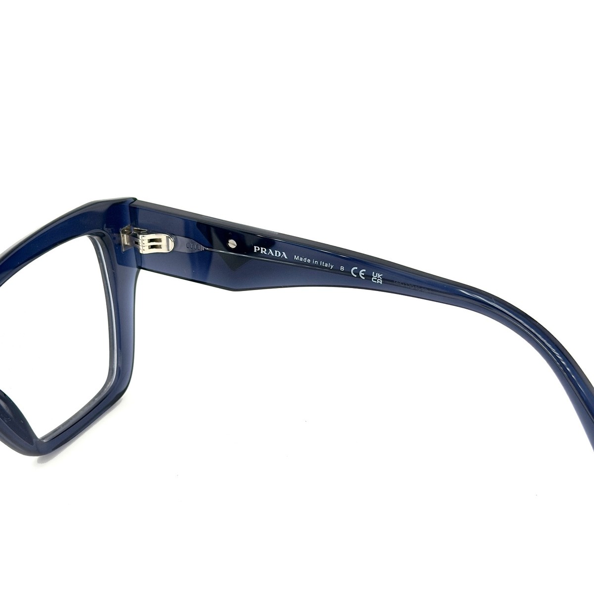 PRADA SYMBOLE PR09ZV Crystal Blue Triangle Logo Eyeglass Optical