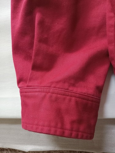 Polo By Ralph Lauren Sz M Bomber Jacket Red Corduroy Collar 100% Cotton Lined - Picture 10 of 12
