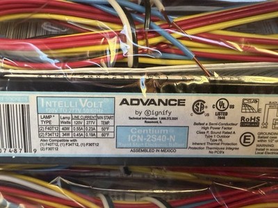 Advance ICN-2S40-N Fluorescent Rapid Start Light Ballast New X10 10 Pack!