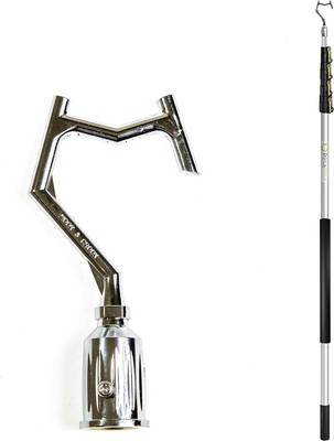 DOCA Boat Hook - Christmas Light Pole Hanger Tool - Durable & 30 Ft, Silver 