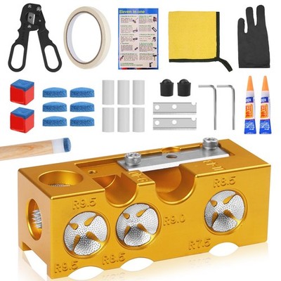11In1 Pool Cue Tips Replacement Kit Portable Shaper Professional Repair