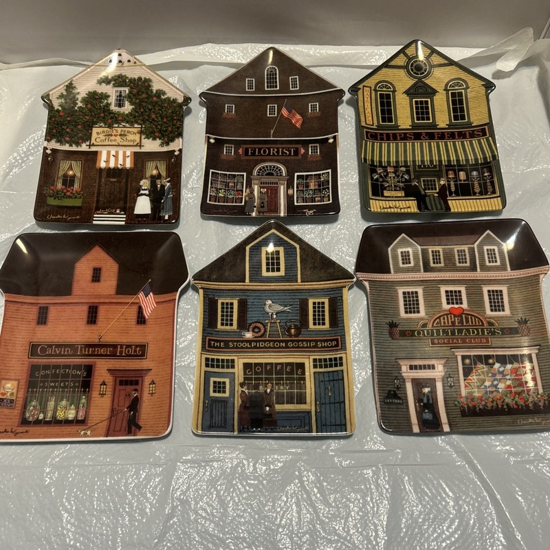 Vintage Charles Wysocki Folktown Set of 6 Plates