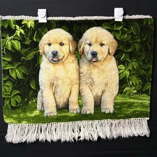 Persian Pictorial Rug 3D Puppy Hand Knotted 24”x17” 224KPSI w/Free Rug Hangers