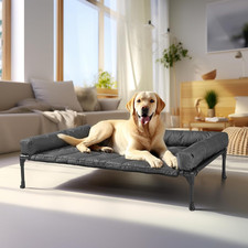 Cooling Elevated Dog Bed Add Removable Waterproof Bolster Cushion Mat,