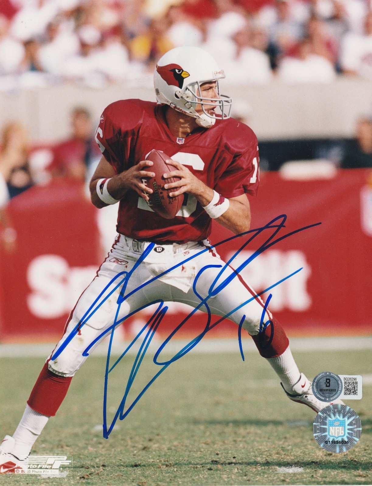 JAKE PLUMMER ARIZONA CARDINALS BECKETT AUTHENTICATED ACTION SIGNED 8x10 