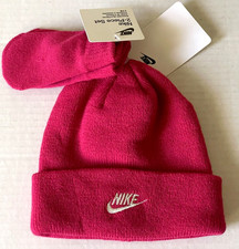 Nike Hat and Mittens Todder Girls Size 12/24 Mo. Rush Pink Child 2 Piece Set NWT