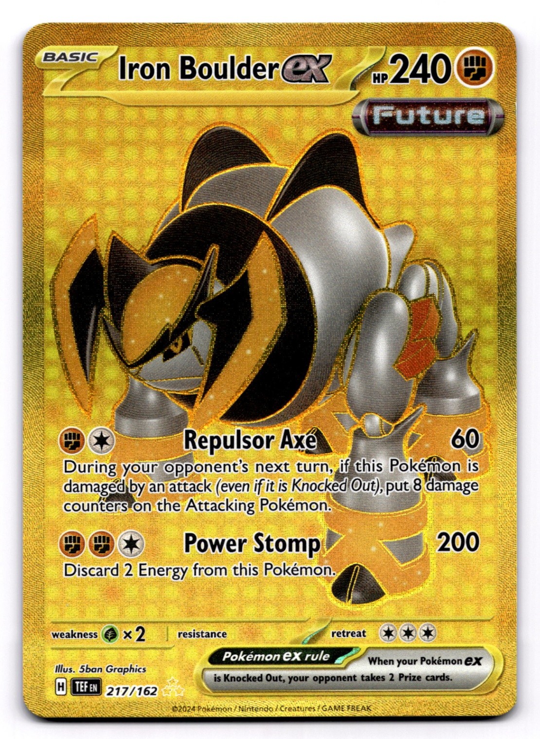 Iron Boulder ex 217/162 Hyper Rare Pokemon TCG SV05: Temporal Forces NM