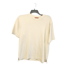 Axis men L Crewneck short sleeve knit casual dress shirt  Cream - Very Good