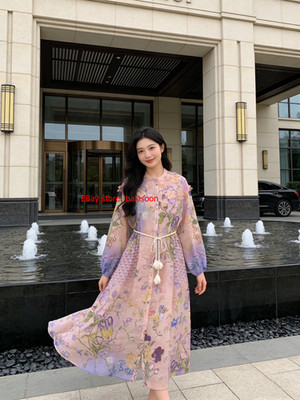 luxury heavy industry three-dimensional flower studded single-breasted long dres