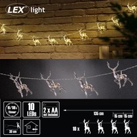 10Er Led Hirsch Lichterkette Batterie Warmweiß Weihnachtslichter Beleuchtung