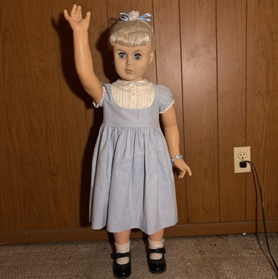 #ad #ad Vintage Allied Eastern Jointed Walker Doll Patti Playpal Type Large 35” Blonde $164.99