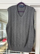 Polo Golf Ralph Lauren Sweater Vest Men s XL Gray V-Neck Cable knit