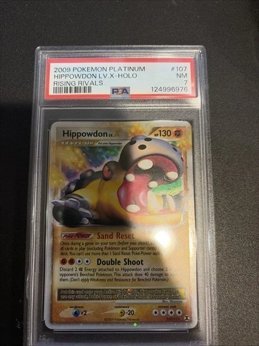 2009 Pokemon Platinum Rising Rivals #107 Hippowdon LV.X-Holo PSA 7