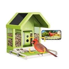 Smart Bird Feeder with Camera, Durable Metal Feeders for Outdoors, Auto-Ident...