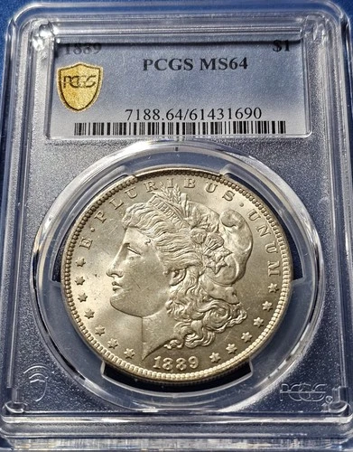 1889 PCGS MS64 Morgan Silver Dollar Choice BU Uncirculated Beautiful Coin!