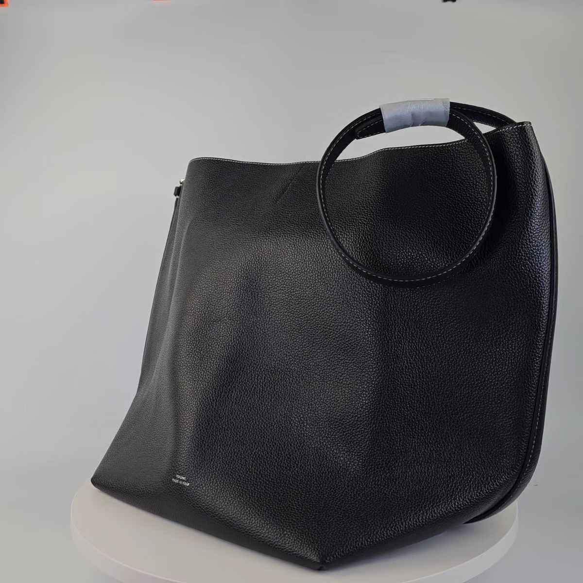 TOTEME Belted Black Grained Leather Tote Bag New | eBay