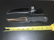 Boker Arbolito Argentina 440C Fixed 5” Blade Knife Black W/ Leather Sheath