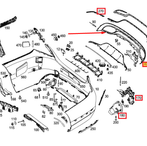 NEW MERCEDES BENZ C CLASS W205 REAR AMG BUMPER DIFFUSER 