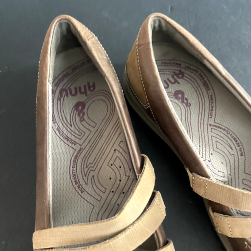 Ahnu Merritt Leather Slip On Mary Jane Shoes Womens Size 8 Brown Comfort - Picture 3 of 9