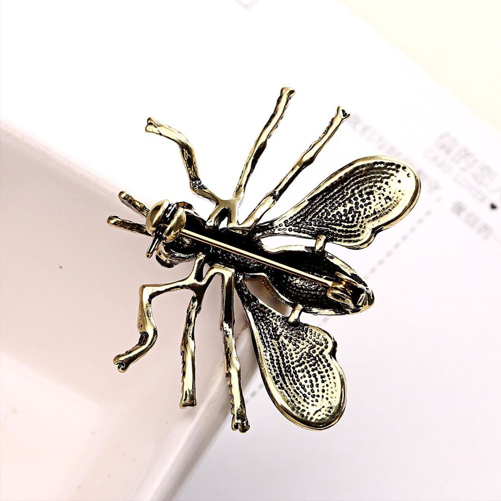 Women Crystal Rhinestone Anima Enamel Bumblebee Brooches Metal Bee ...