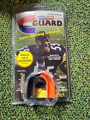 Multisport Mouthguard Boil Bite EGuard Dual Color Black / Orange New Ages 10+ 