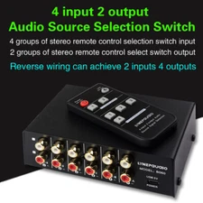 B060 Audio Selector Audio Switcher 4 IN 2 OUT Lossless Bidirectional Switching
