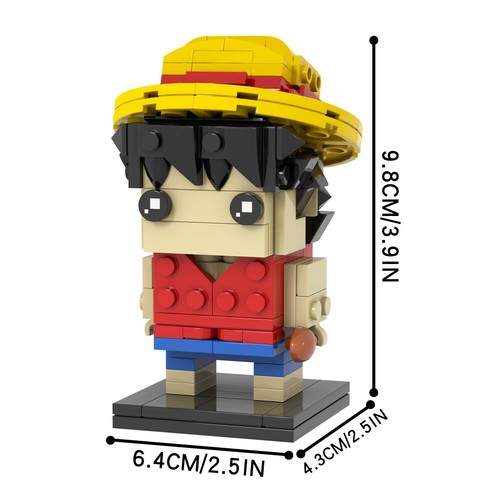 LEGO MOC BrickHeadz Monkey D Luffy - One Piece - Brand New - Picture 7 of 9