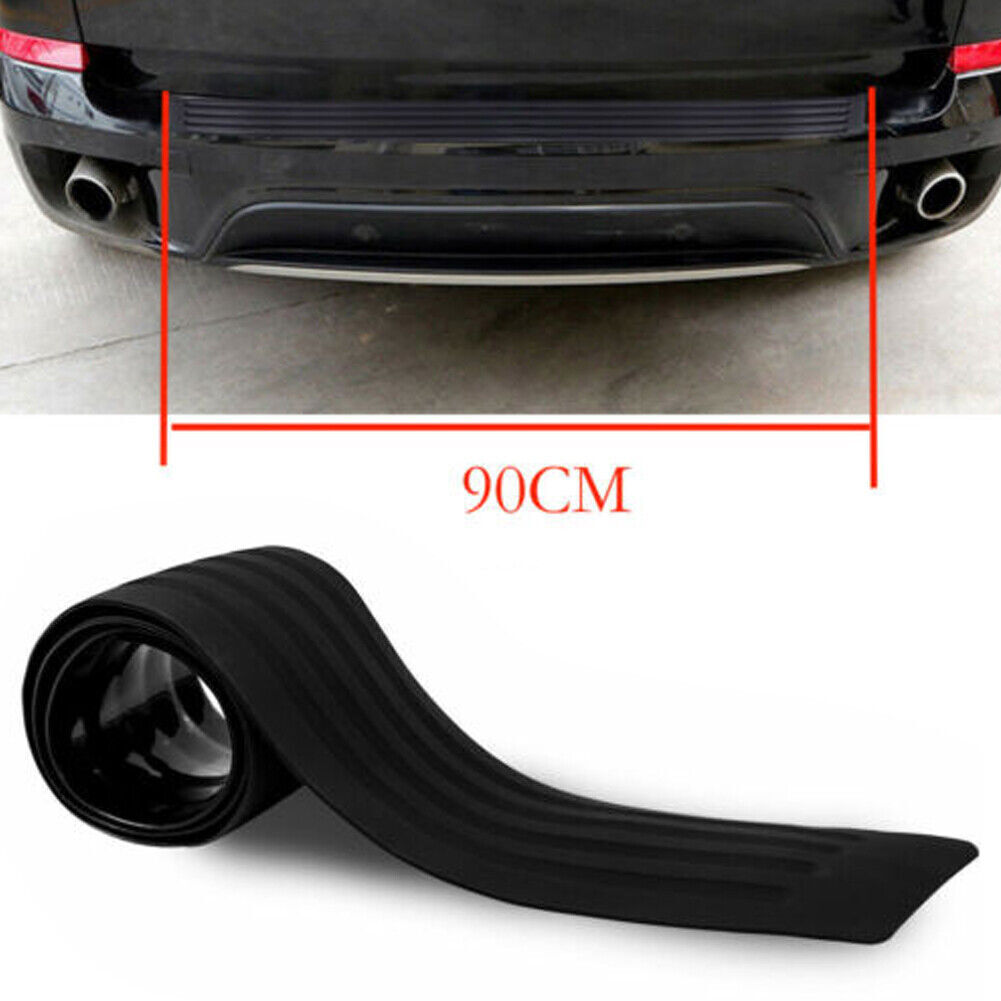 Black Car Rear Bumper Sill/Protector Plate Rubber Cover Guard Pad Moulding  Trim