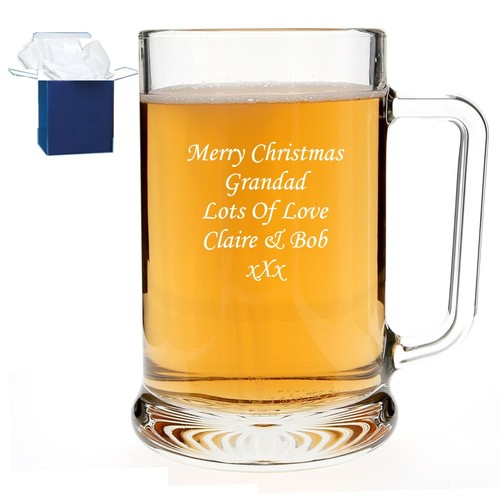 Personalizado Grabado Cerveza Tanque Vidrio Mejor Hombre Regalo GRATIS Grabado NUEVO - Imagen 2 de 6