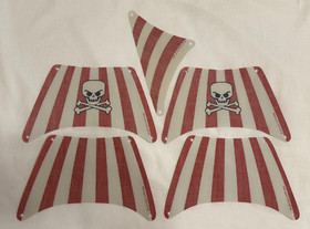 Genuine OEM LEGO Complete set of 5 SAILS From Brickbeard Bounty pirate Set 6243.