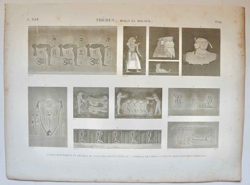 DESCRIPTION EGYPTE NAPOLEON ORIGINAL 1821 THEBES. BYBAN EL MOLOUK. (pl. 86, A. v