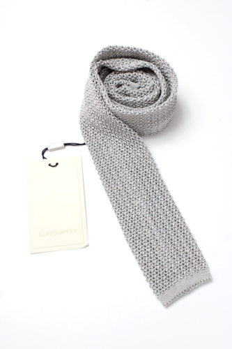SUITSUPPLY  Tie Men's 146 X 5.8 CM Square Silk Knitted Grey - 第 1/6 張圖片