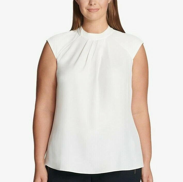 Calvin klein discount pleat neck top