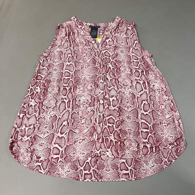 CHELSEA & THEODORE Sleeveless Blouse Women's Size M Pink Python 2165072 (NEW)