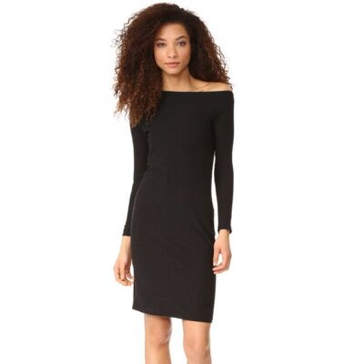 NEW JAMES PERSE OFF THE SHOULDER RUCHED DRESS SIZE (4-6) $225