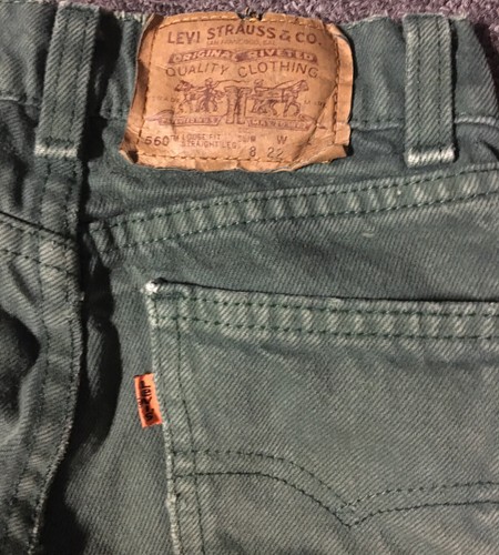 Vtg Levis 560 Orange Tab Faded Jeans Boys 8 Slim 21/21 USA Grunge Punk 80s 90s - Picture 3 of 11