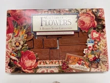 Victorian flowers rubber stamps~Borders~Roses~Nature~1992~Excellent~Stampede