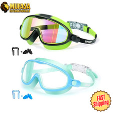 2 Pack Kids Swim Goggles  Anti-Fog, Anti-UV Wide View Swimming Glasses