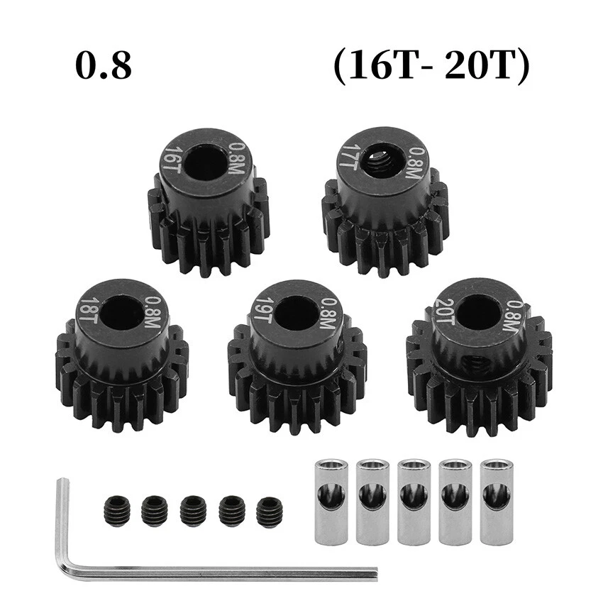 0.8 Module 5MM Steel Motor Gear 11T-35T For RC Climbing Car Model Accessories - Image 4 of 4