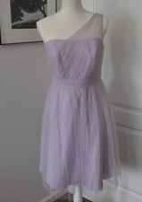 David's Bridal Lavender Purple One Shoulder Dress with Sheer Layer Size 8