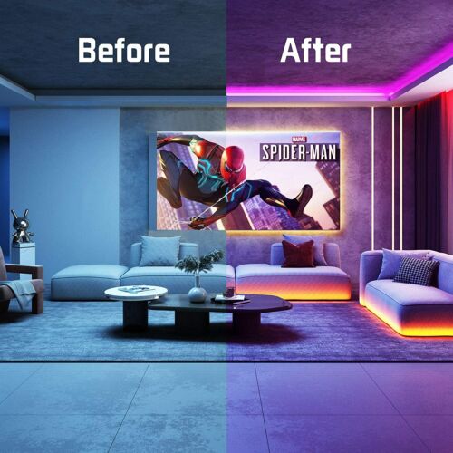 Led Strip Lights 65.6 Feet Flexible Led Lights for Bedroom RGB LED Lights Color - Picture 4 of 7