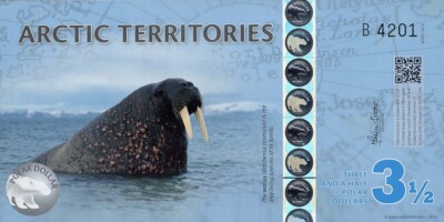 Arctic Territories 3 1/2 Dollars 2014 Polymer (1) UNC