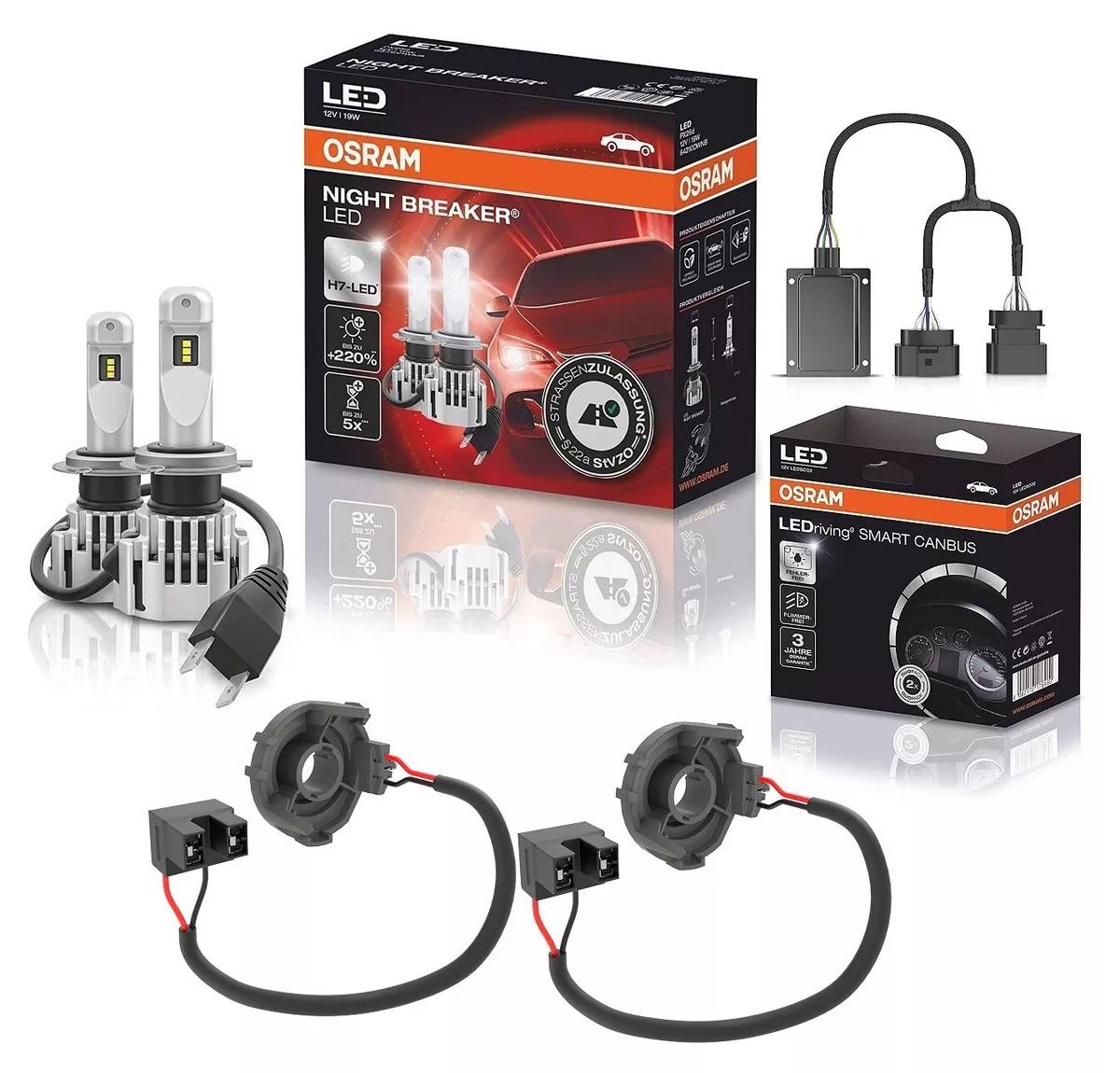 Kit LED H7 Osram Night Breaker 64210DWNB