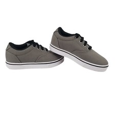 New Heelys Launch Grey Canvas Wheeled Skate Shoes Youth Size 2 Unisex 770157
