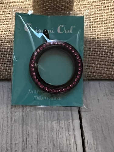 Origami Owl Black Medium Twist Living Locket with Crystals NEW Retired - Picture 3 of 6