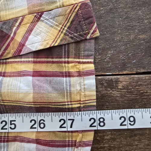 Prana Brown Plaid Western Short Sleeve Button Front Cotton Shirt Men Size SML - Picture 6 of 6