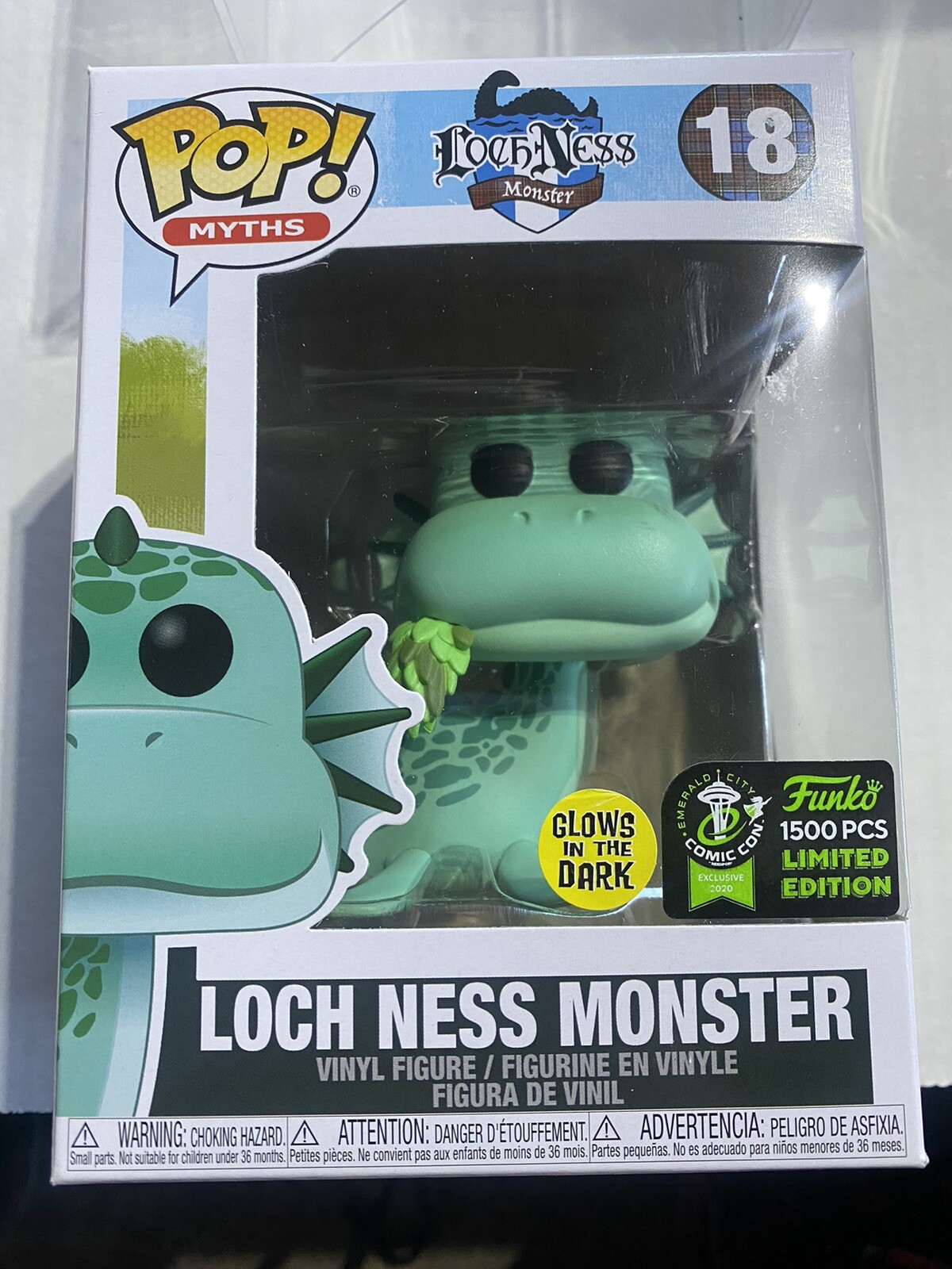 Sale New Funko Pop! Myths #18 Loch Ness Monster - Eecc Limited Figure - Glows In Dark