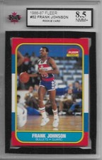 1986-87 FLEER BASKETBALL RC Frank Johnson #52 KSA 8.5 NMM+ Washington Bullets