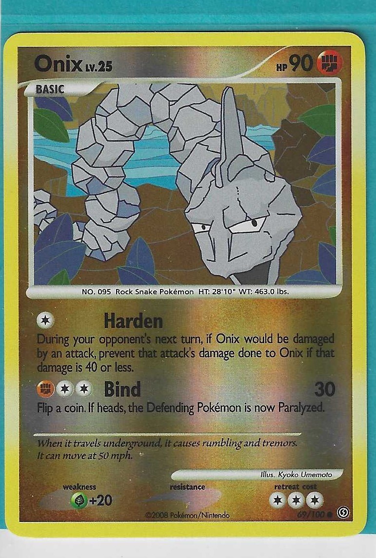 Pokemon Stormfront "Onix"  69/100  Reverse Holo    X1